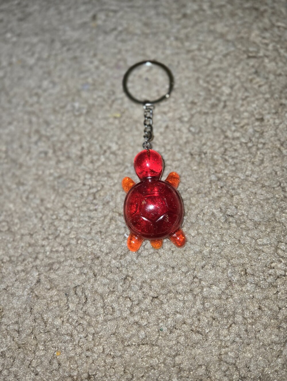 Handcrafted Resin Turtle Charm • Keychain or Purse Accessory • Bright Red 327